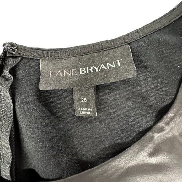 Lane Bryant Plus Size 26 Faux Leather Embellished Sleeveless Blouse Peplum Black - Picture 5 of 8